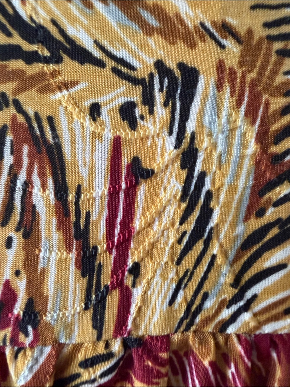 NY Collection Mustard Multi-Pattern Button Henley Top Large - Picture 2 of 9